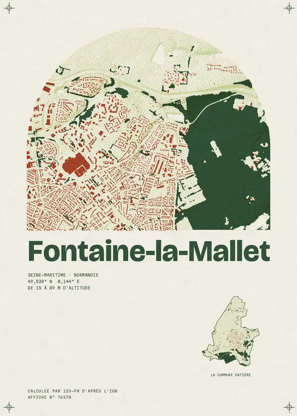Affiche de Fontaine-la-Mallet, calculée par 123-fr d'après l'IGN