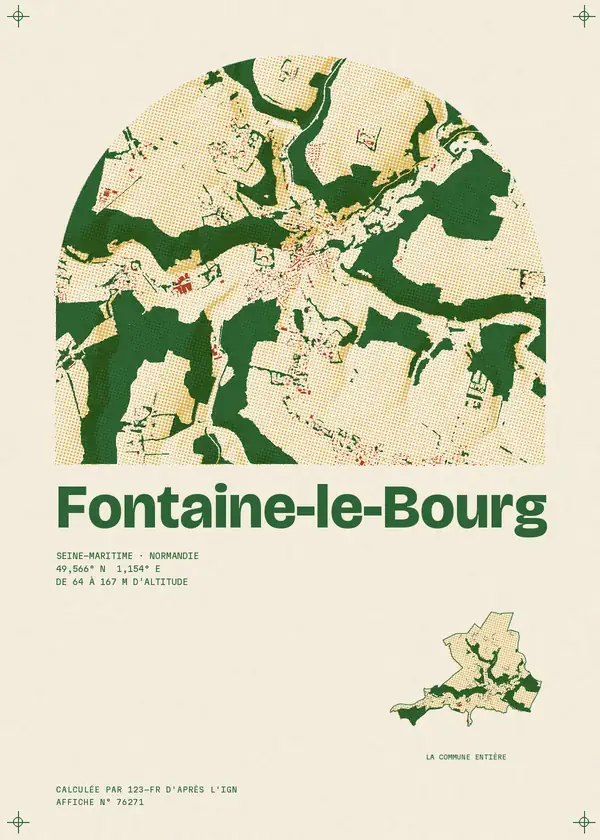 Affiche de Fontaine-le-Bourg, calculée par 123-fr d'après l'IGN