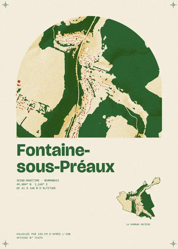 Affiche de Fontaine-sous-Préaux, calculée par 123-fr d'après l'IGN