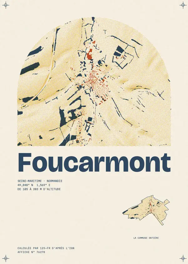 Affiche de Foucarmont, calculée par 123-fr d'après l'IGN