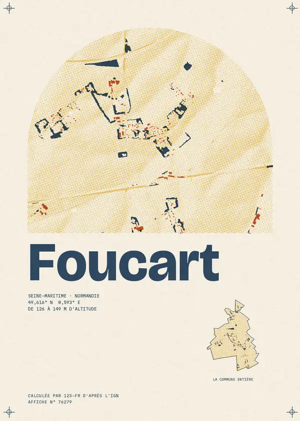 Affiche de Foucart, calculée par 123-fr d'après l'IGN
