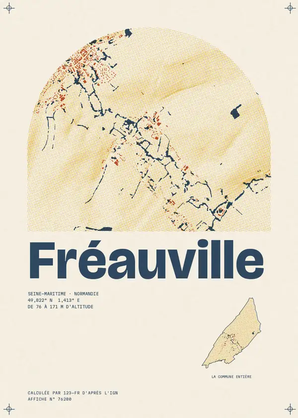 Affiche de Fréauville, calculée par 123-fr d'après l'IGN