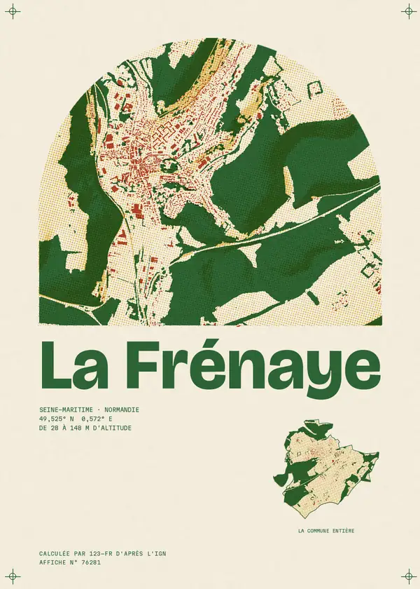 Affiche de La Frénaye, calculée par 123-fr d'après l'IGN