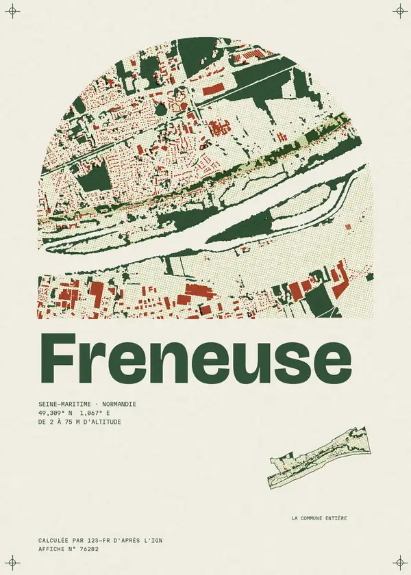 Affiche de Freneuse, calculée par 123-fr d'après l'IGN