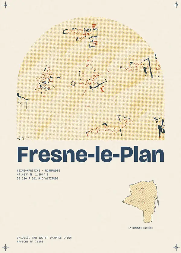 Affiche de Fresne-le-Plan, calculée par 123-fr d'après l'IGN