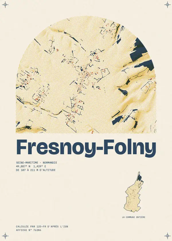 Affiche de Fresnoy-Folny, calculée par 123-fr d'après l'IGN