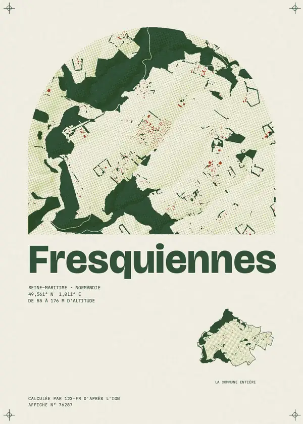 Affiche de Fresquiennes, calculée par 123-fr d'après l'IGN