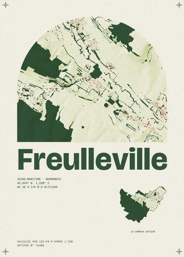 Affiche de Freulleville, calculée par 123-fr d'après l'IGN