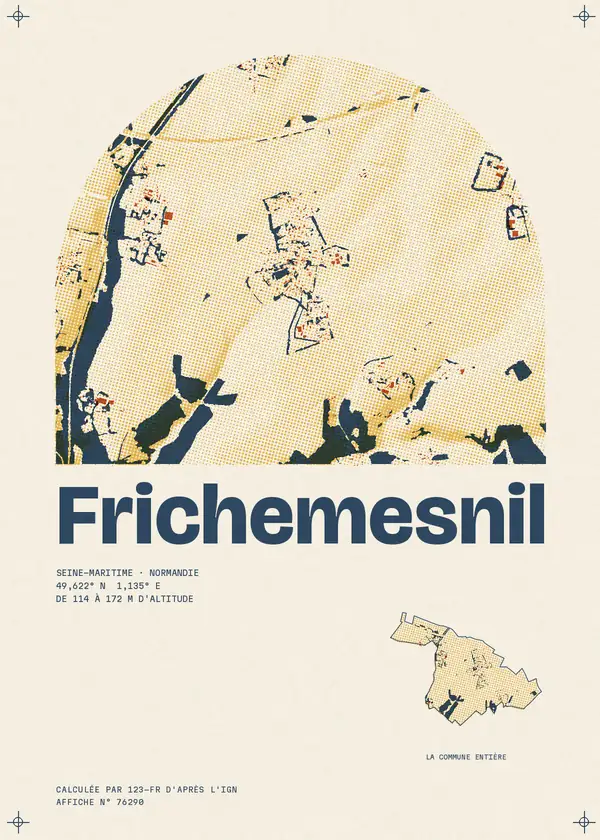 Affiche de Frichemesnil, calculée par 123-fr d'après l'IGN
