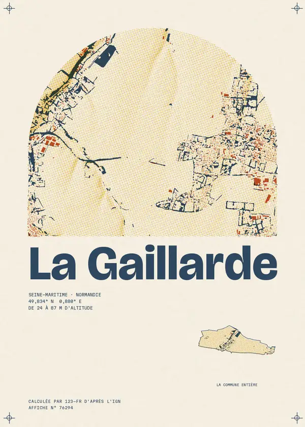 Affiche de La Gaillarde, calculée par 123-fr d'après l'IGN