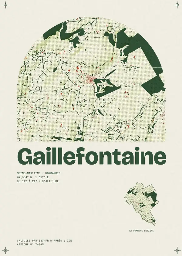 Affiche de Gaillefontaine, calculée par 123-fr d'après l'IGN