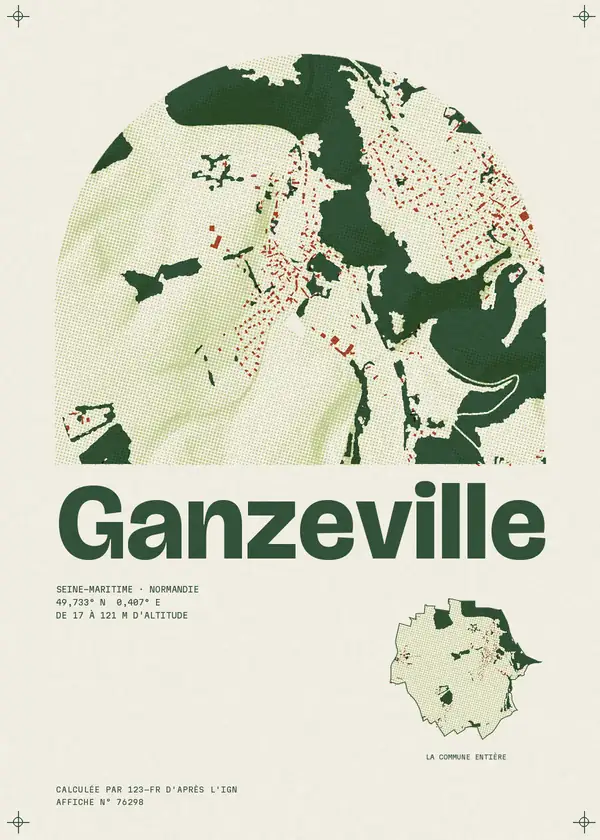 Affiche de Ganzeville, calculée par 123-fr d'après l'IGN