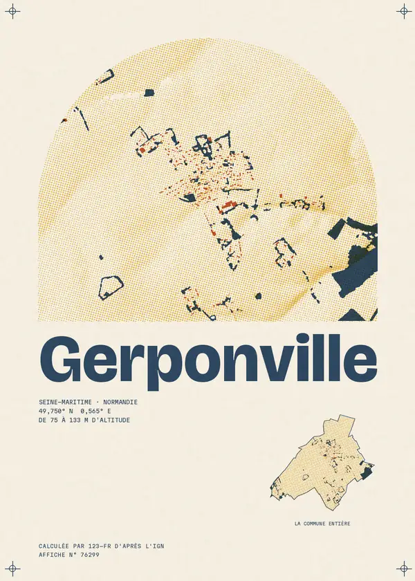 Affiche de Gerponville, calculée par 123-fr d'après l'IGN