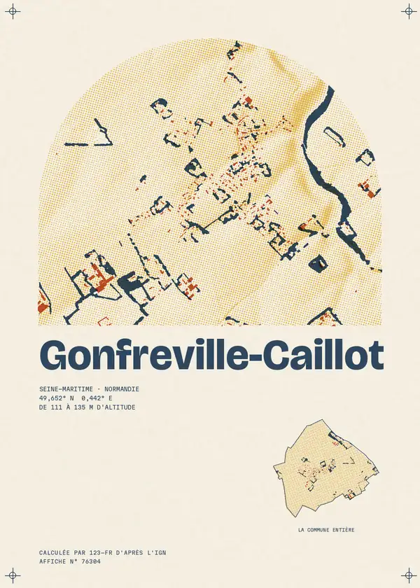 Affiche de Gonfreville-Caillot, calculée par 123-fr d'après l'IGN