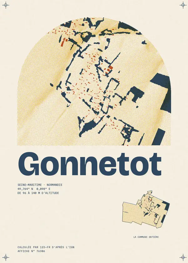 Affiche de Gonnetot, calculée par 123-fr d'après l'IGN
