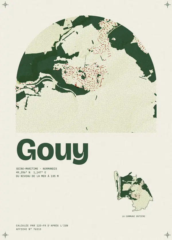 Affiche de Gouy, calculée par 123-fr d'après l'IGN