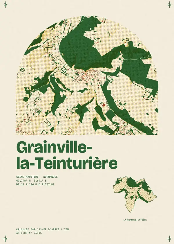 Affiche de Grainville-la-Teinturière, calculée par 123-fr d'après l'IGN