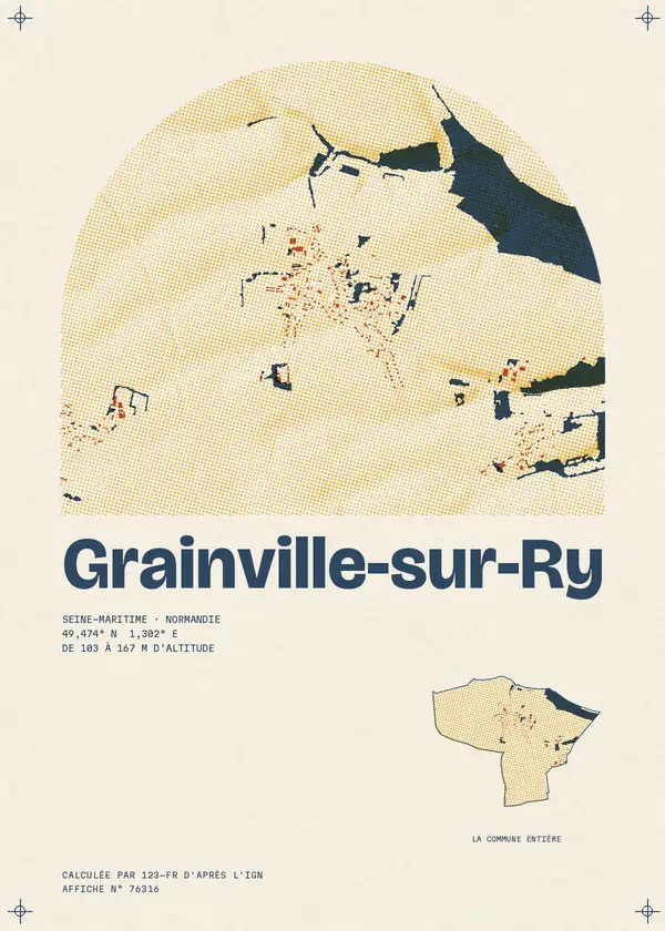 Affiche de Grainville-sur-Ry, calculée par 123-fr d'après l'IGN