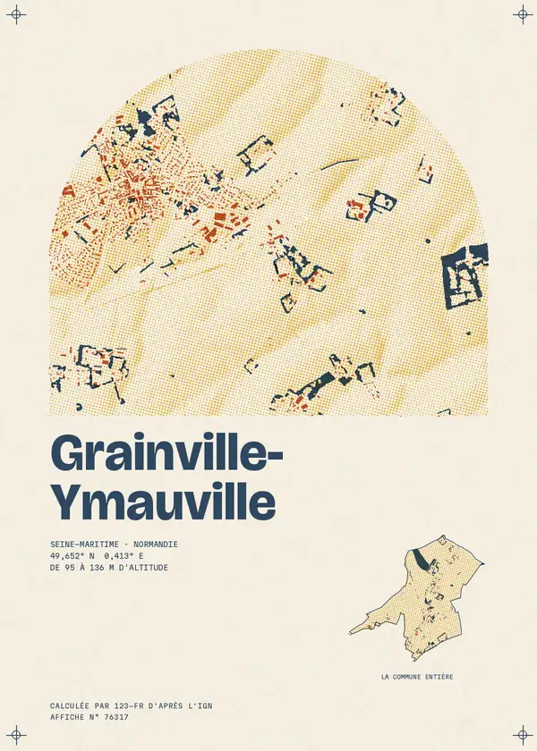 Affiche de Grainville-Ymauville, calculée par 123-fr d'après l'IGN