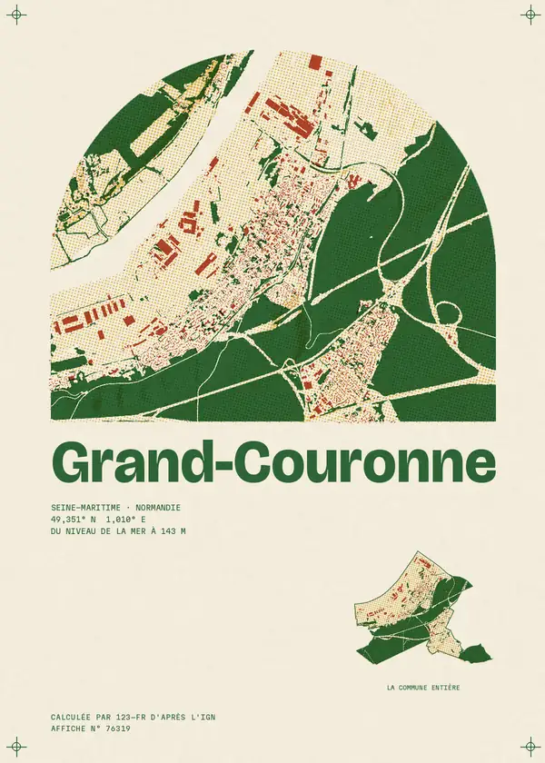Affiche de Grand-Couronne, calculée par 123-fr d'après l'IGN