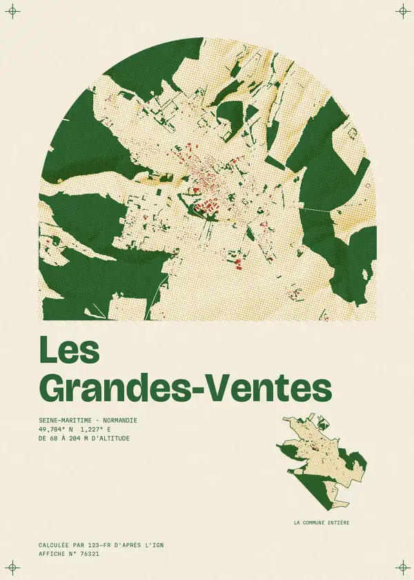 Affiche de Les Grandes-Ventes, calculée par 123-fr d'après l'IGN