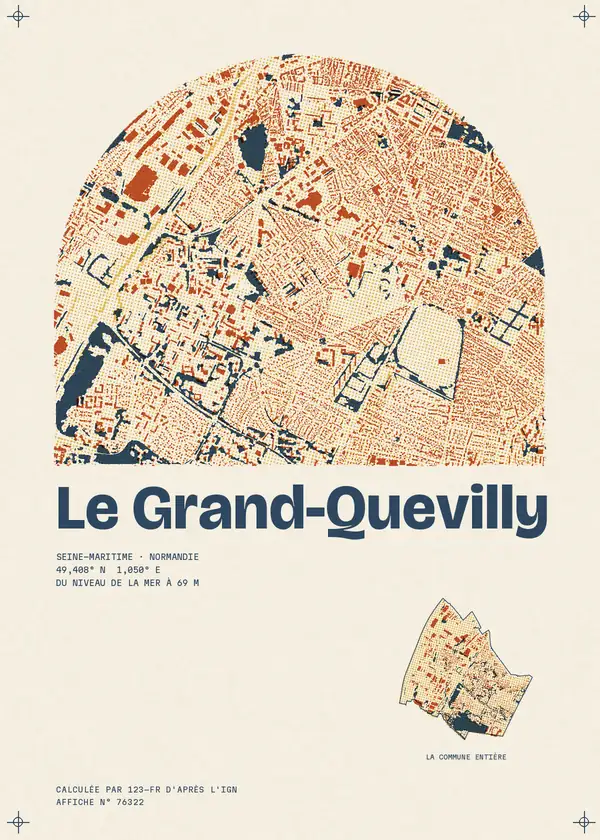 Affiche de Le Grand-Quevilly, calculée par 123-fr d'après l'IGN