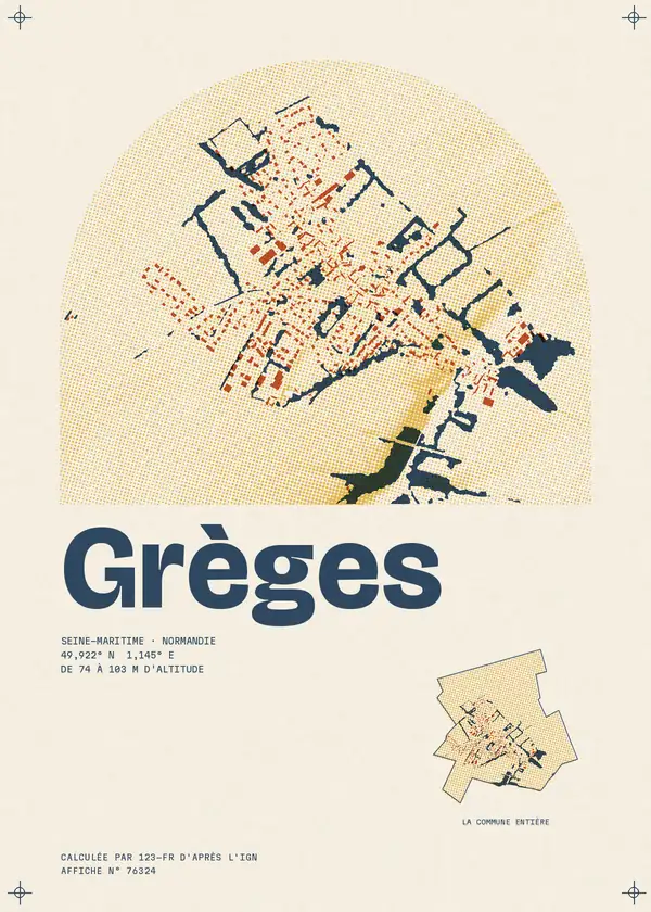 Affiche de Grèges, calculée par 123-fr d'après l'IGN