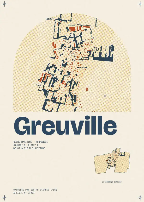 Affiche de Greuville, calculée par 123-fr d'après l'IGN