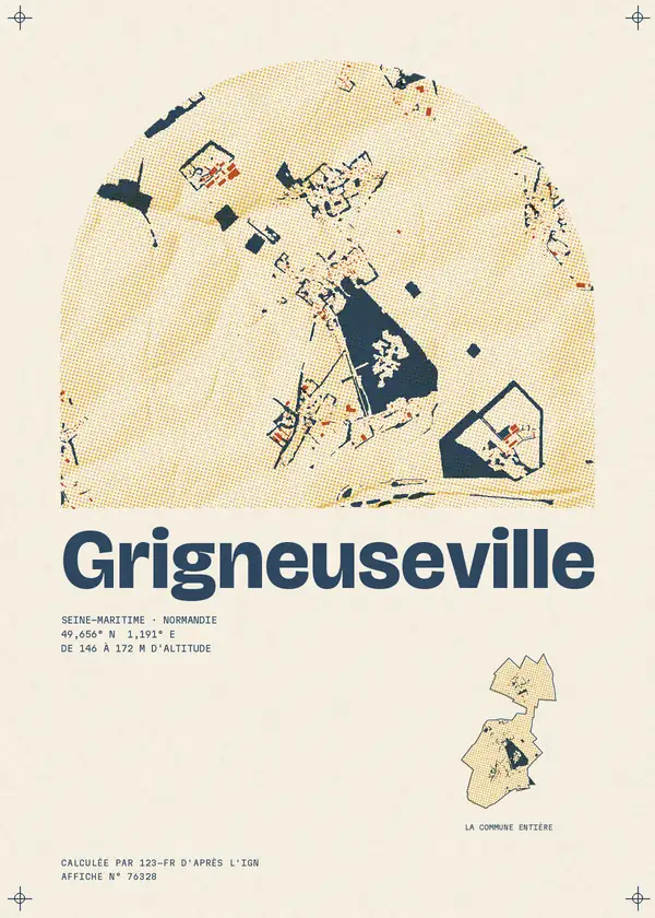 Affiche de Grigneuseville, calculée par 123-fr d'après l'IGN