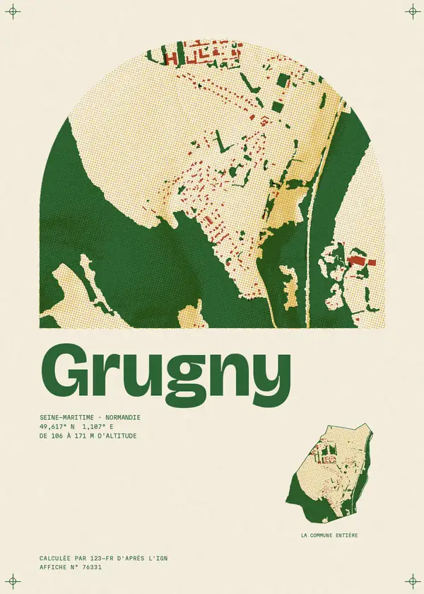 Affiche de Grugny, calculée par 123-fr d'après l'IGN