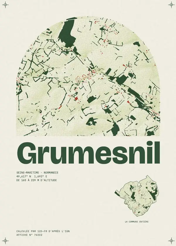 Affiche de Grumesnil, calculée par 123-fr d'après l'IGN