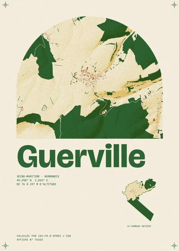 Affiche de Guerville, calculée par 123-fr d'après l'IGN