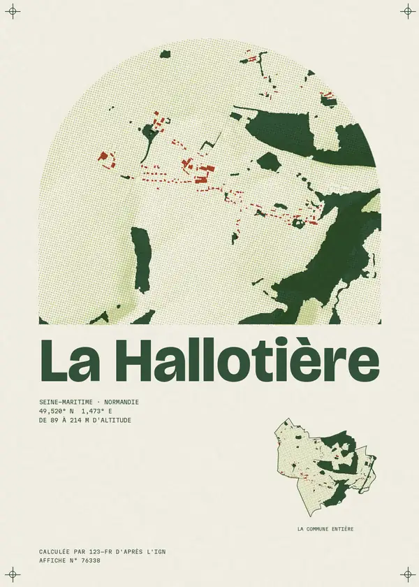 Affiche de La Hallotière, calculée par 123-fr d'après l'IGN