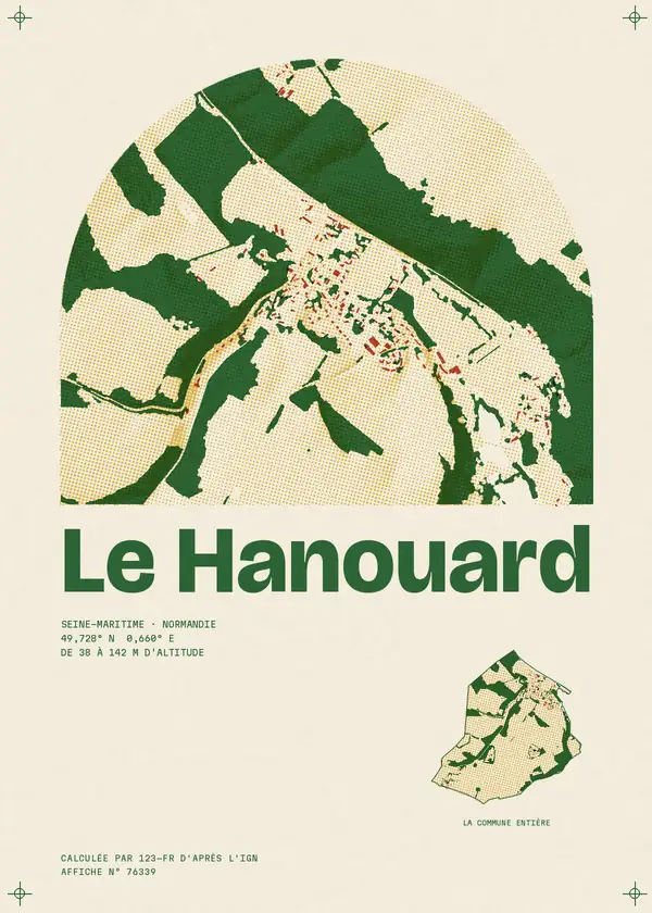Affiche de Le Hanouard, calculée par 123-fr d'après l'IGN