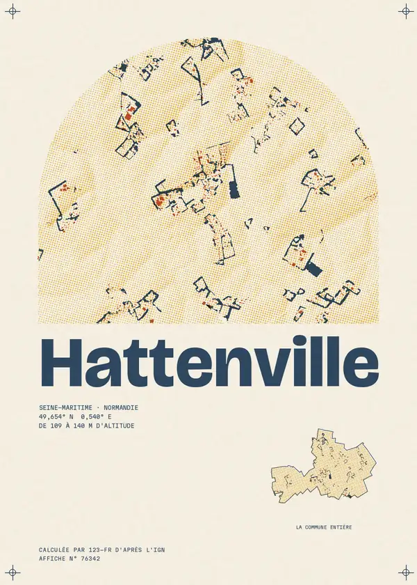 Affiche de Hattenville, calculée par 123-fr d'après l'IGN