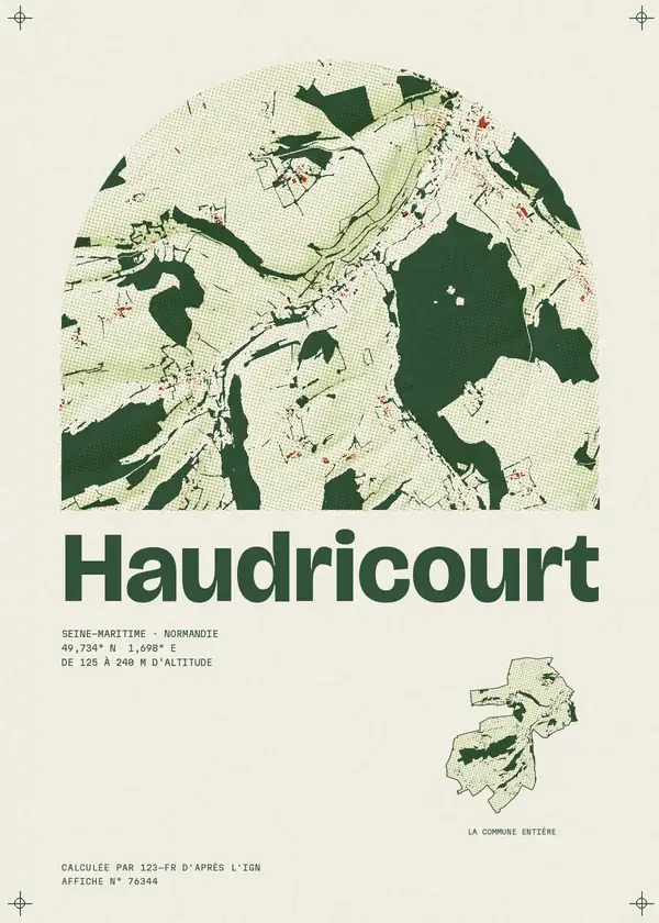 Affiche de Haudricourt, calculée par 123-fr d'après l'IGN