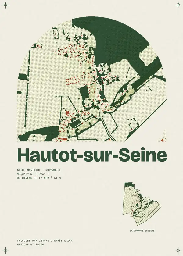Affiche de Hautot-sur-Seine, calculée par 123-fr d'après l'IGN