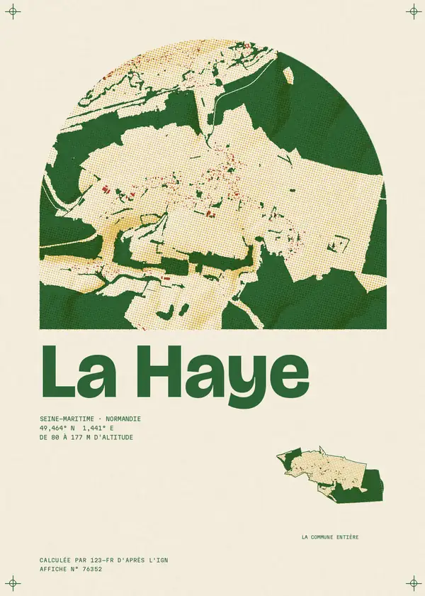 Affiche de La Haye, calculée par 123-fr d'après l'IGN