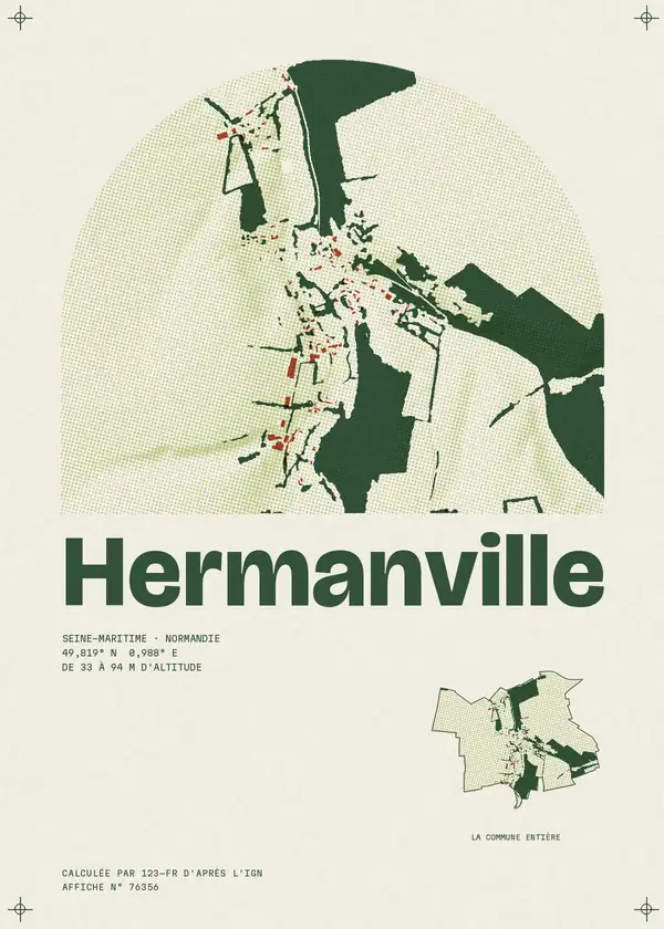 Affiche de Hermanville, calculée par 123-fr d'après l'IGN