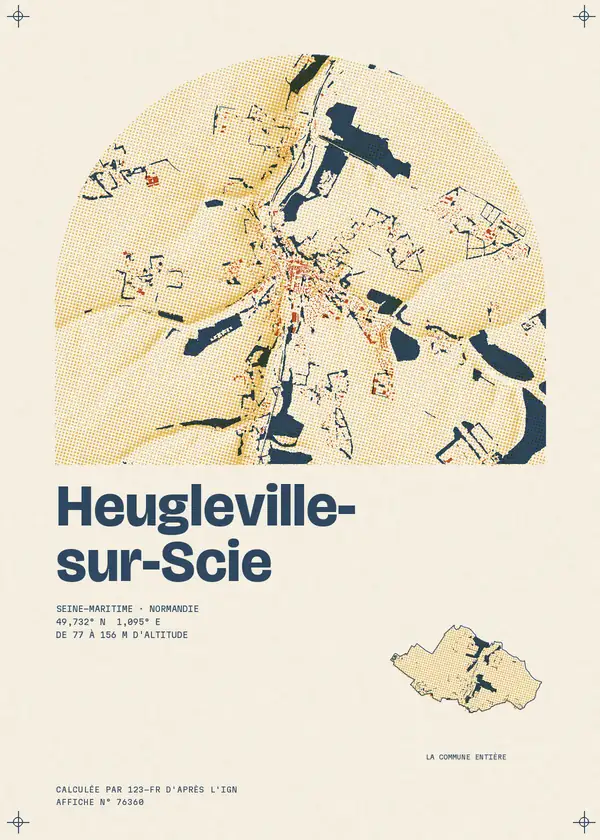 Affiche de Heugleville-sur-Scie, calculée par 123-fr d'après l'IGN