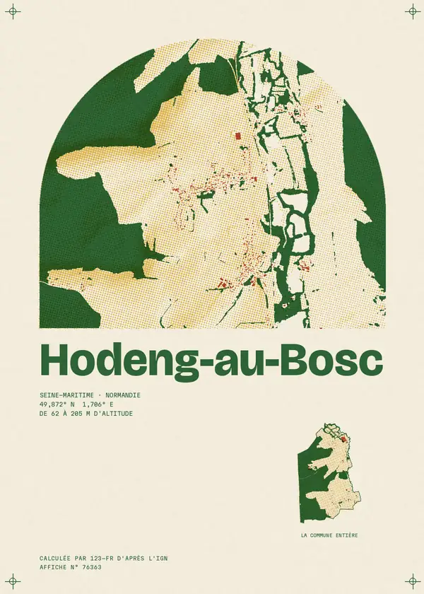Affiche de Hodeng-au-Bosc, calculée par 123-fr d'après l'IGN