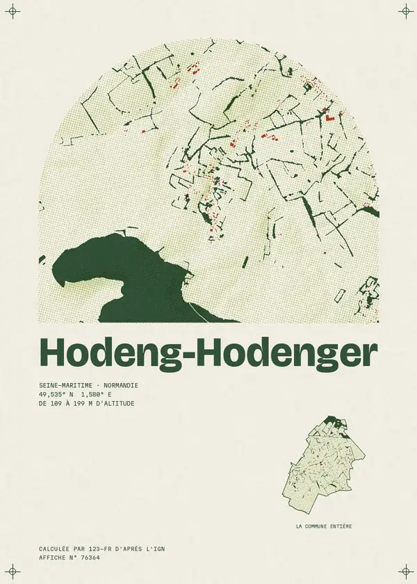Affiche de Hodeng-Hodenger, calculée par 123-fr d'après l'IGN