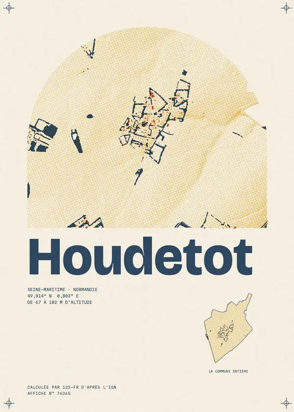 Affiche de Houdetot, calculée par 123-fr d'après l'IGN