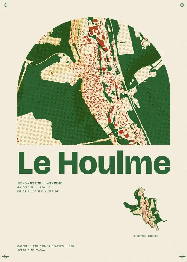 Affiche de Le Houlme, calculée par 123-fr d'après l'IGN