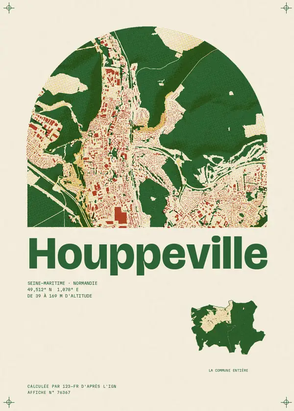 Affiche de Houppeville, calculée par 123-fr d'après l'IGN