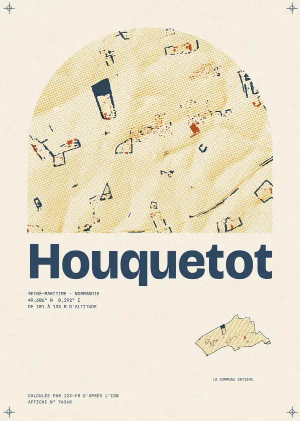 Affiche de Houquetot, calculée par 123-fr d'après l'IGN