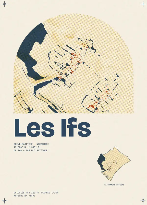 Affiche de Les Ifs, calculée par 123-fr d'après l'IGN