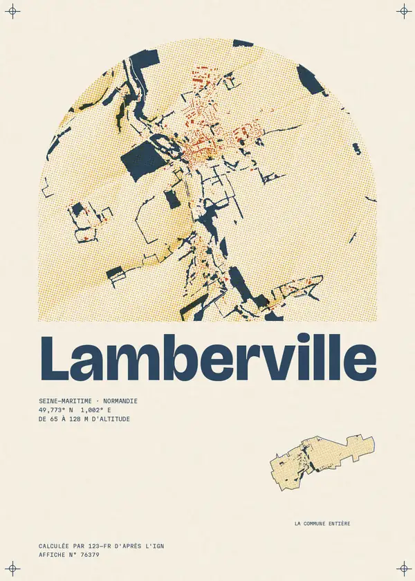 Affiche de Lamberville, calculée par 123-fr d'après l'IGN