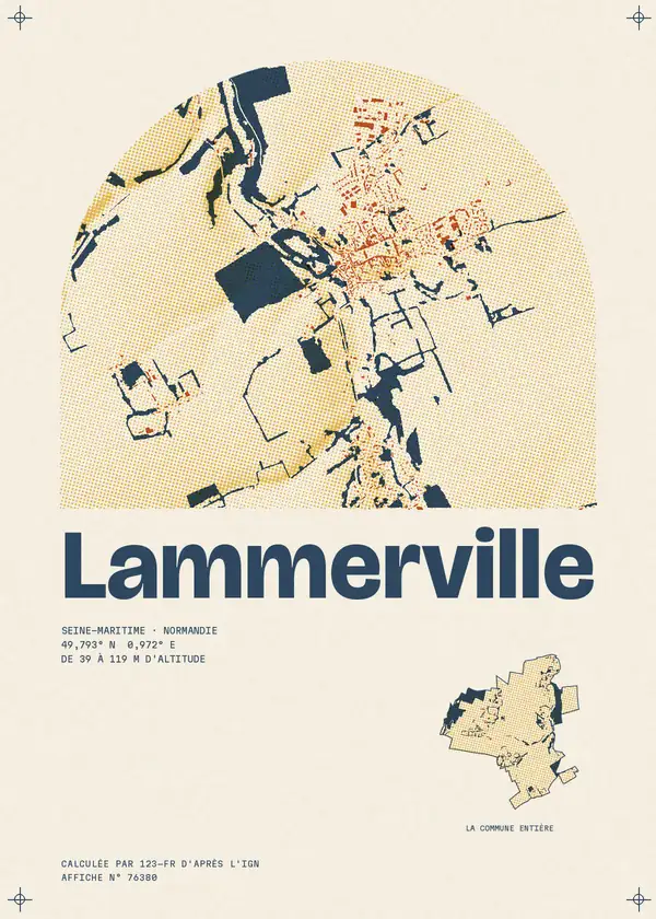 Affiche de Lammerville, calculée par 123-fr d'après l'IGN