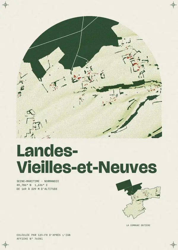 Affiche de Landes-Vieilles-et-Neuves, calculée par 123-fr d'après l'IGN